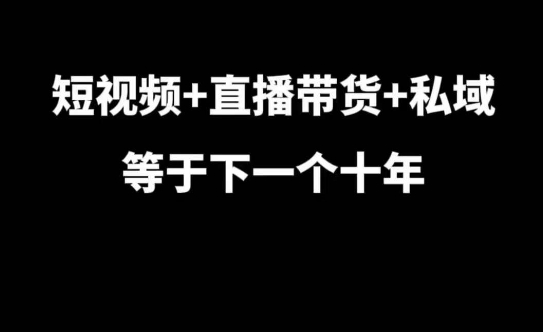短视频+直播带货+私域等于下一个十年，大佬7年实战经验总结-时课网