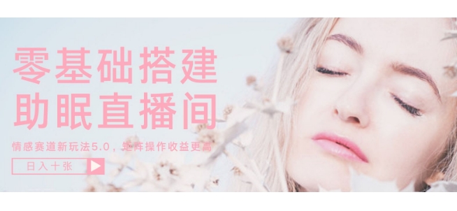 零基础手把手教你搭建助眠直播间，月入过W，可矩阵操作放大收益-时课网