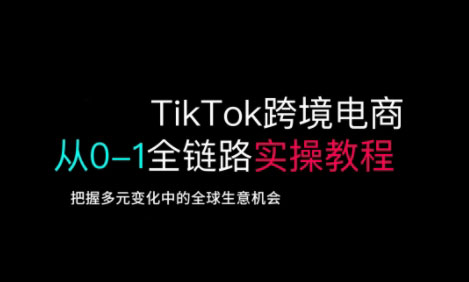 TikTok跨境电商从0-1全链路全方位实操教程，把握多元变化中的全球生意机会-时课网